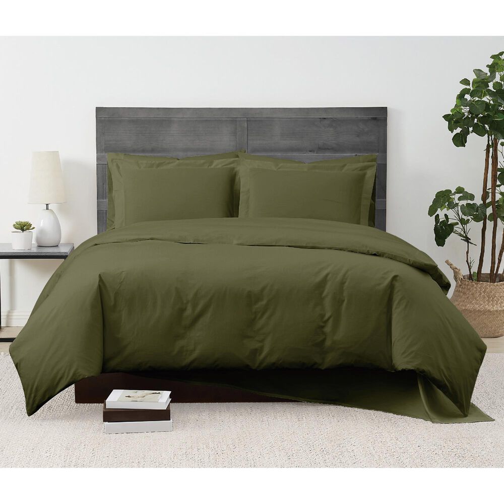 Pem America Cannon Solid Percale 3-Piece King Duvet Set in Green, , large