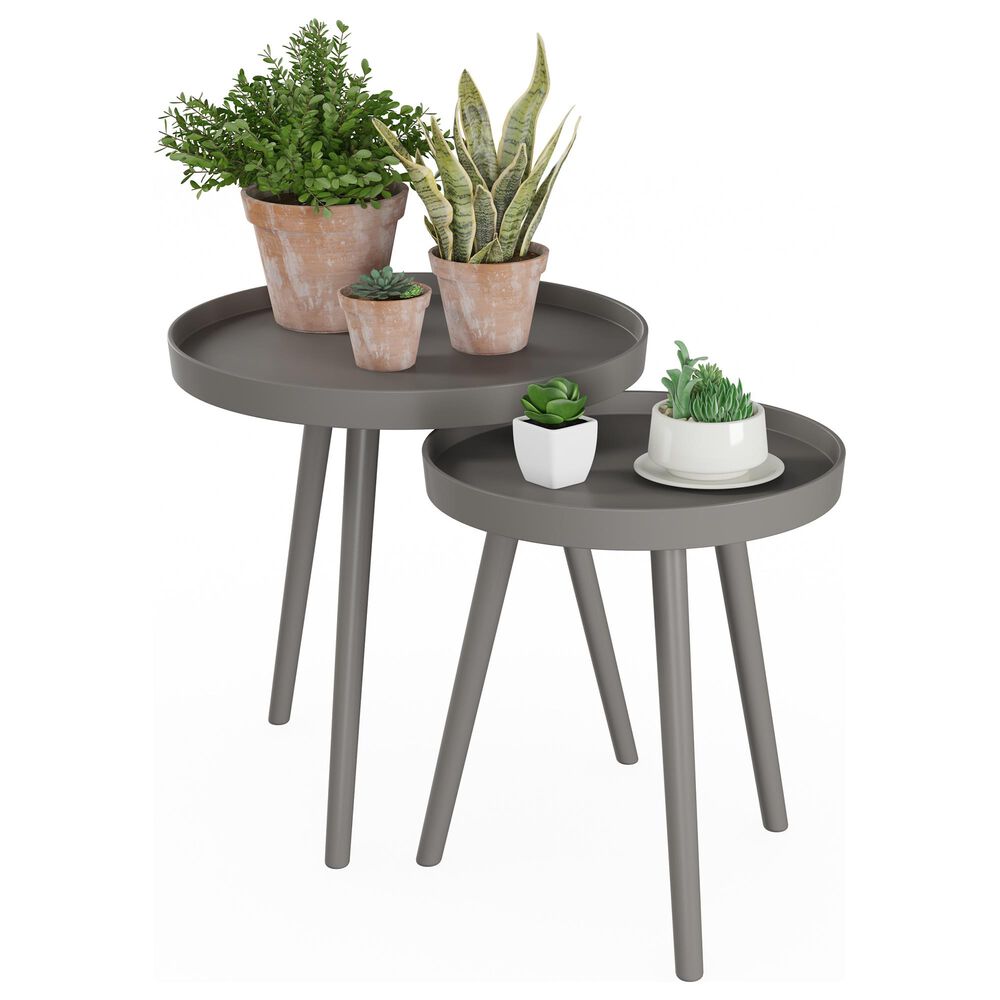 Timberlake Lavish Home 2-Piece End Table in Slate Gray, , large