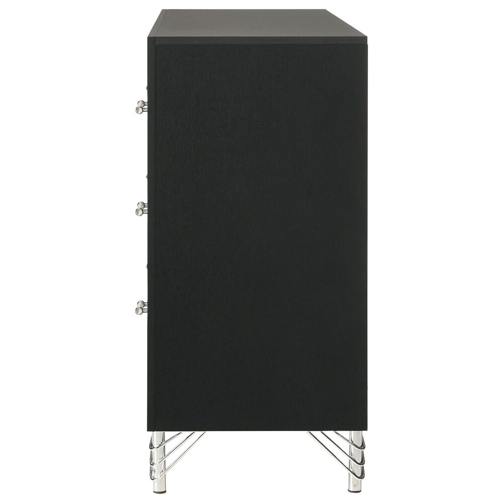 Coaster Lucia 6-Drawer Dresser and Mirror in Black and Chrome, , large