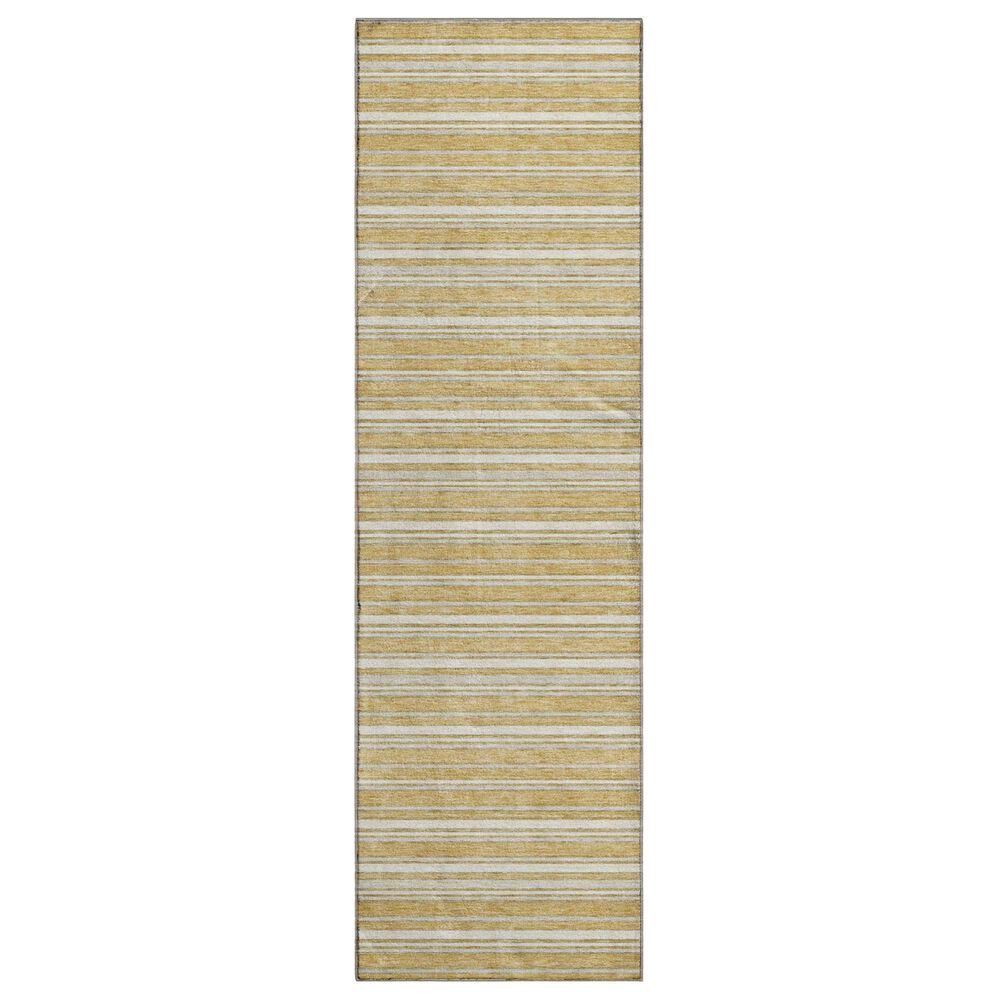 Dalyn Rug Company Soft Essentials Striped Gold 2"3" x 7"6" Indoor/Outdoor Runner, , large