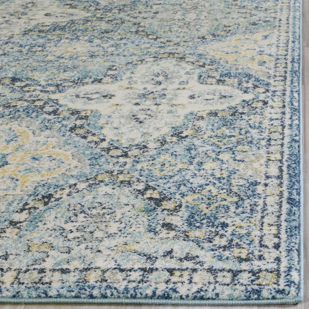 Safavieh Evoke EVK274C 5&#39;1&quot; Square Light Blue and Ivory Area Rug, , large