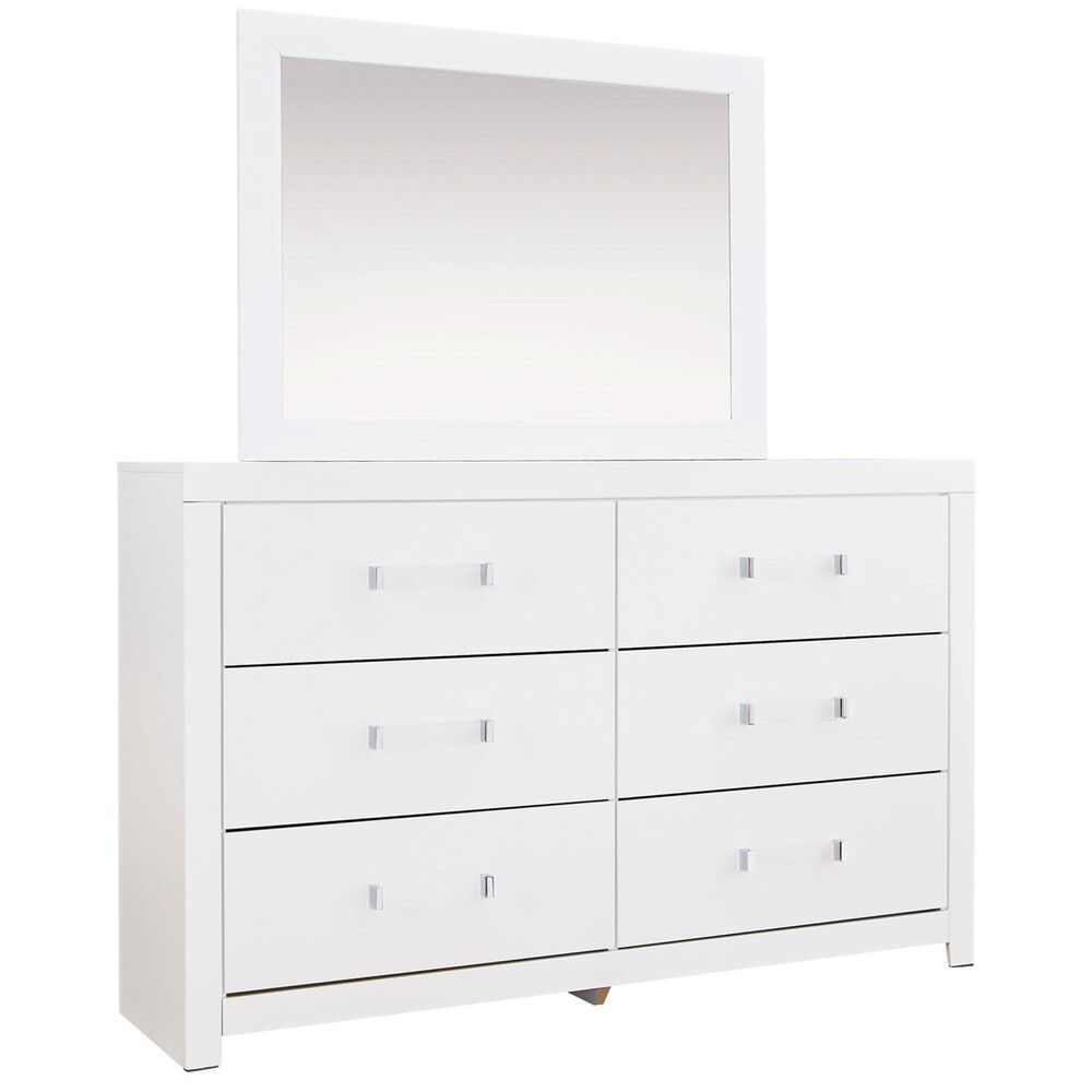 Ashley Maeling 6 DrawerDresser and Mirror in Matte White, , large