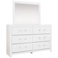Ashley Maeling 6 DrawerDresser and Mirror in Matte White, , large