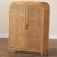 Baxton Studio Curacao 2-Door Rattan Storage Cabinet in Light Honey, , large