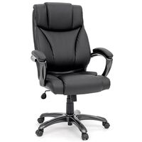 Sauder Gruga Deluxe Bonded Leather Executive Chair in Black