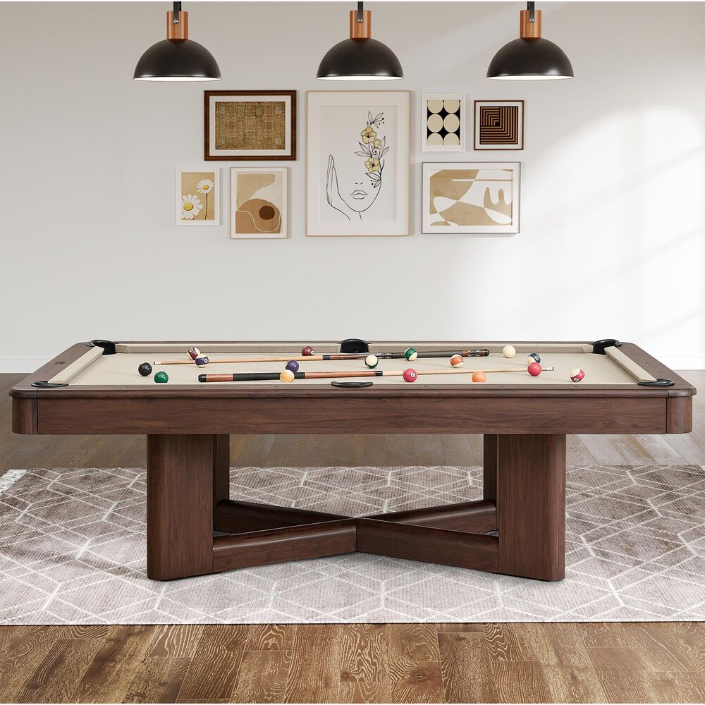 Imperial Ashford 8' Pool Table in Dark Walnut Finish and Khaki Felt Cloth , , large