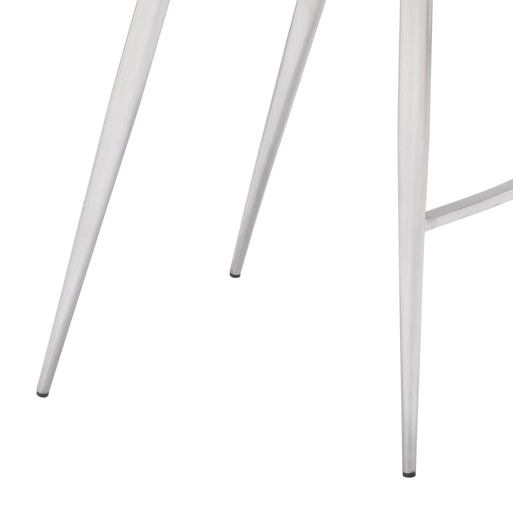 Zuo Modern Magnus Bar Chair in Black and Silver &#40;Set of 2&#41;, , large