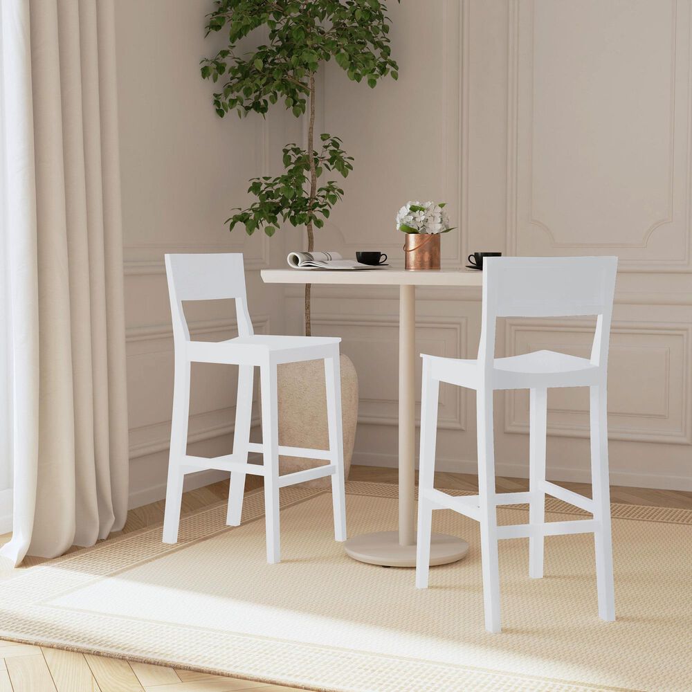 Linon Home Decor Devin Counter Stool in White (Set of 2), , large