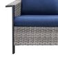 Sunwell Garden 5-Piece Patio Chat Set with Two Stationary Chairs in Navy, , large