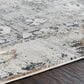 Surya Solar 10" x 14" Black, Gray, Charcoal, Saffron and White Area Rug, , large