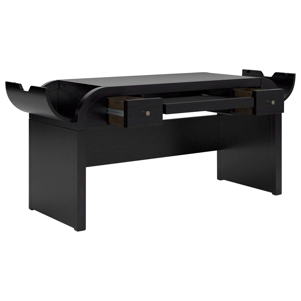 Ashley Rowanbeck 2-Piece Desk and Bookcase Set in Black, , large