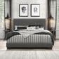 Richlands Furniture Willow Queen Upholstered Panel Bed in Gray Fog and Espresso, , large