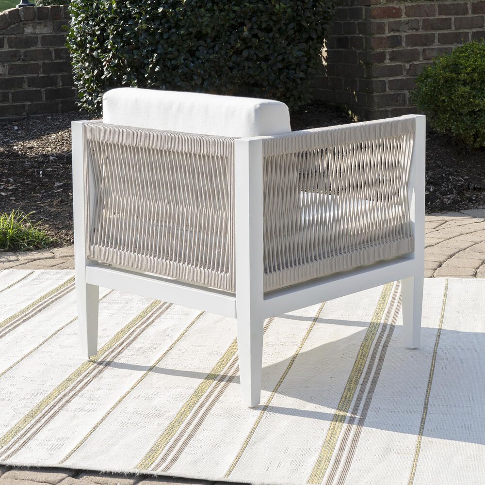 Linon Home Decor Claiborne Patio Arm Chair in Soft White, , large