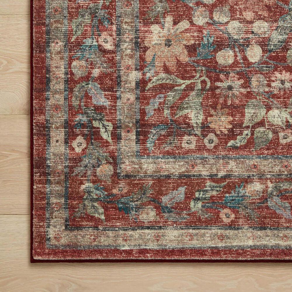Rifle Paper Co Crafted by Cloth and Company Courtyard 5&#39; x 7&#39;6&quot; Eve Crimson Area Rug, , large