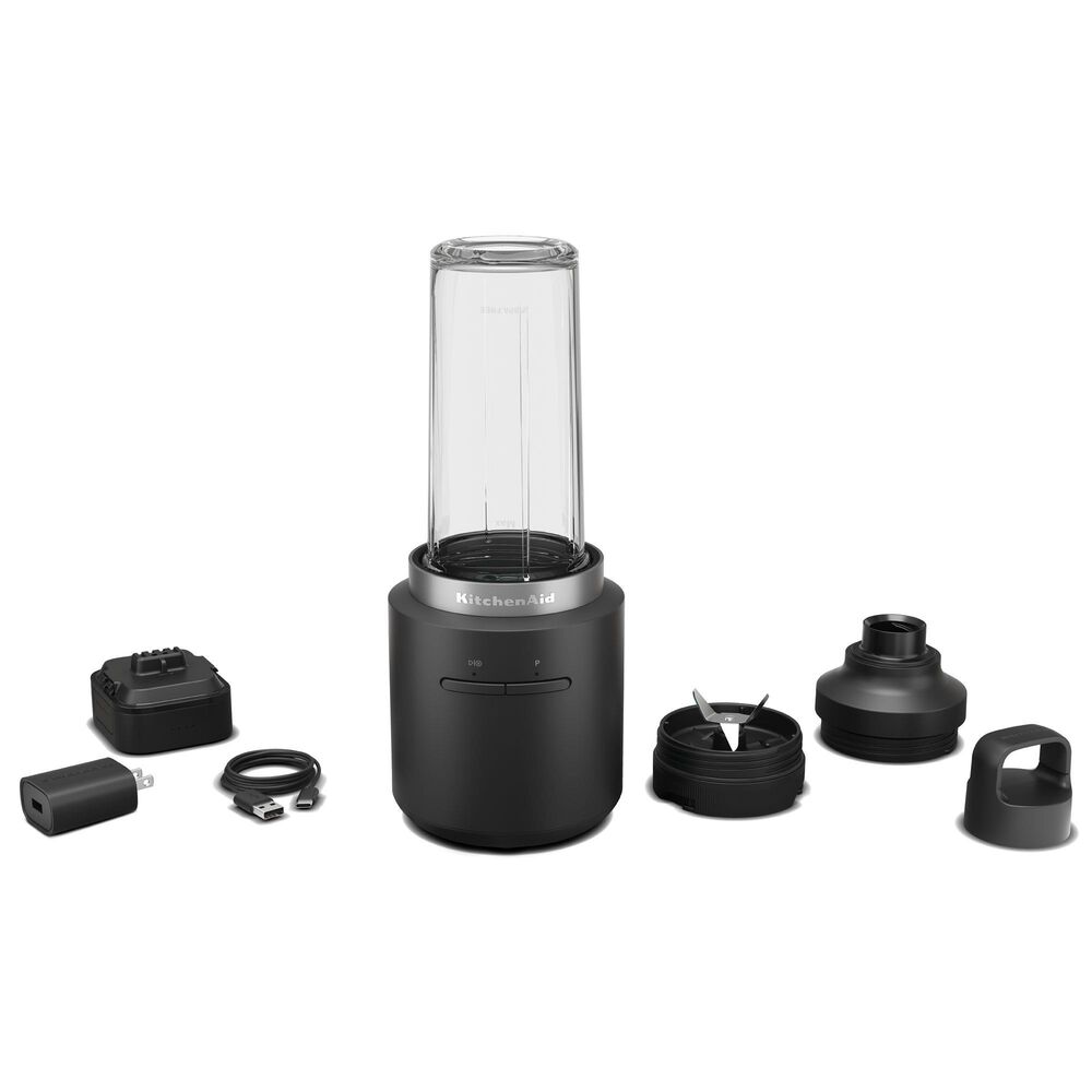 KitchenAid Go 2-Speed Cordless Personal Blender with Battery in Matte Black, , large