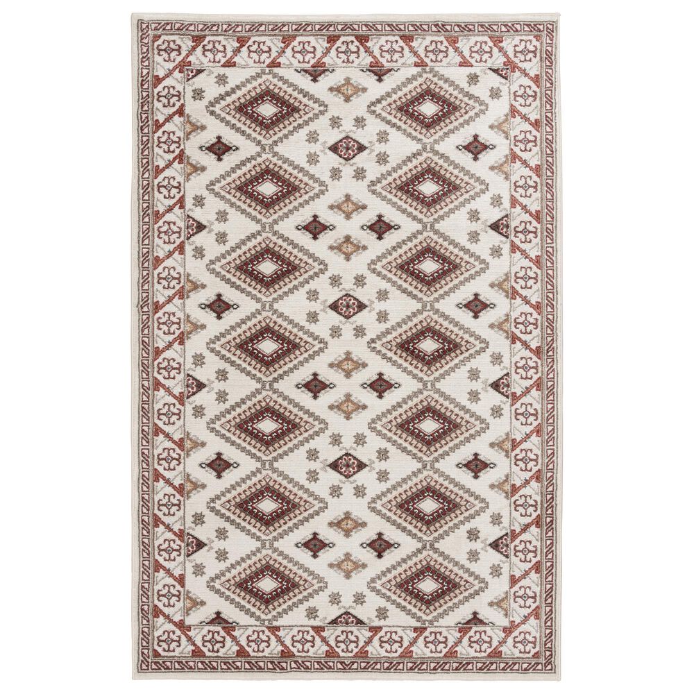 Central Oriental Heirloom Marina Cinnabar and Multicolor 5"3" x 7"7" Area Rug, , large