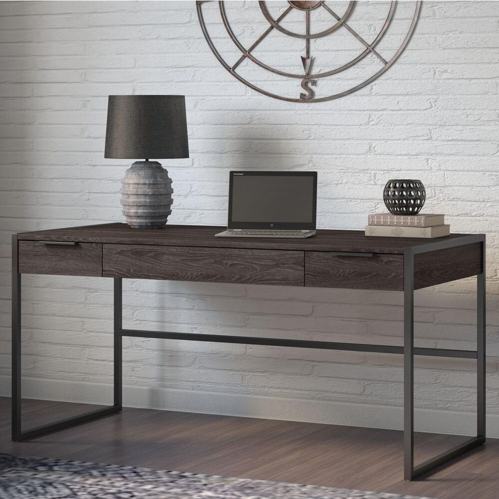 Bush Atria 60" Writing Desk with Drawers in Charcoal Gray, , large