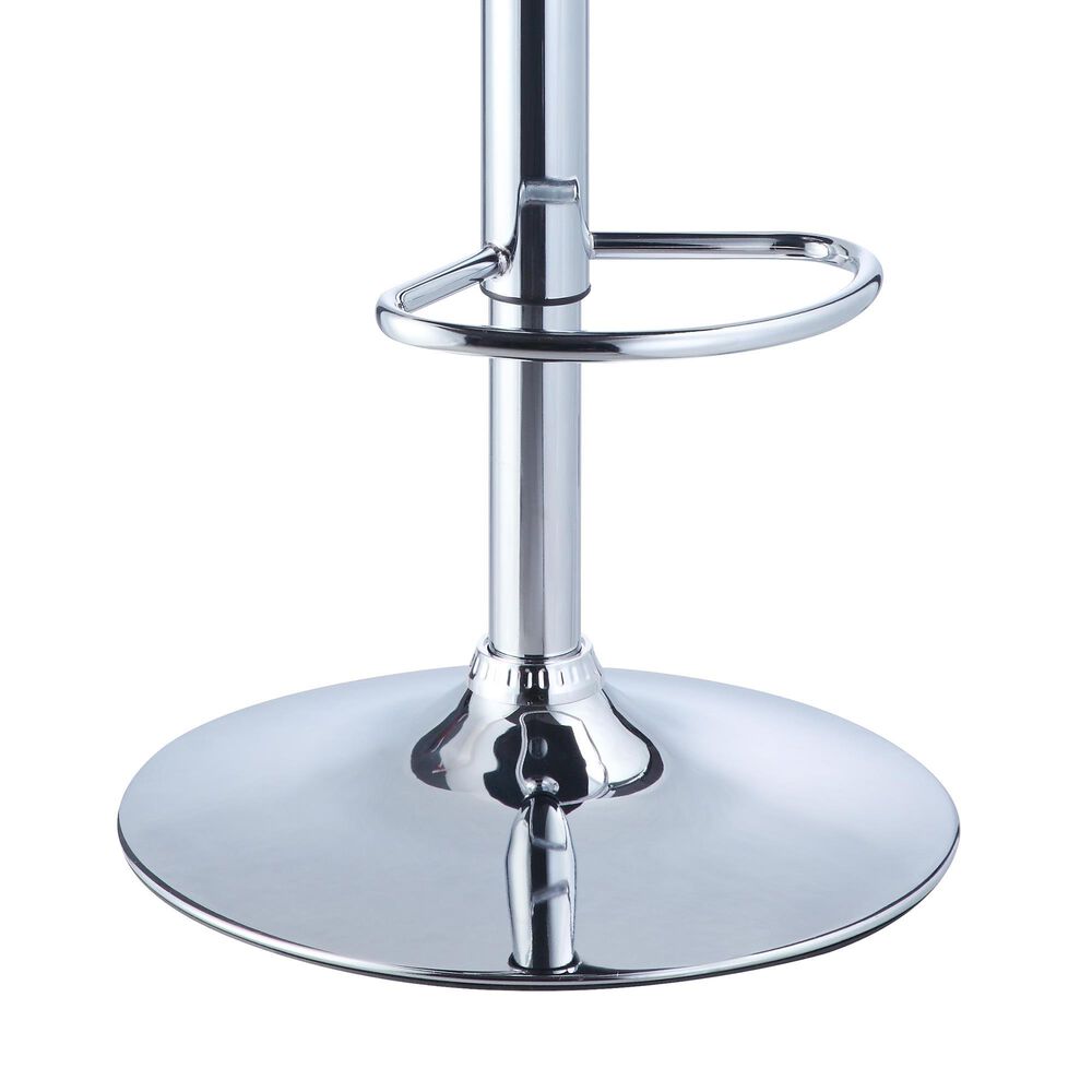 Parkerville Furniture Line Quilted Back Adjustable Swivel Bar Stool in Chrome and Black, , large