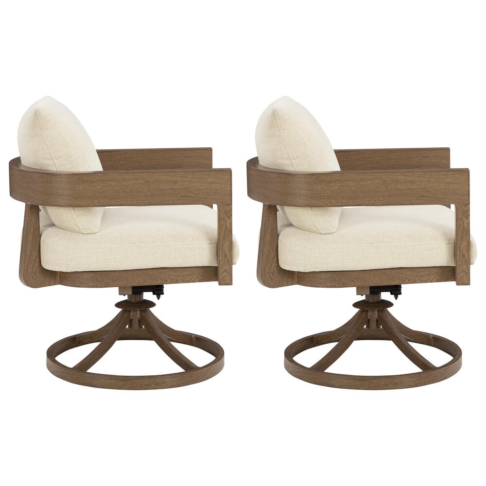 Ashley Serene Bay Patio Swivel Dining Chair in White (Set of 2), , large