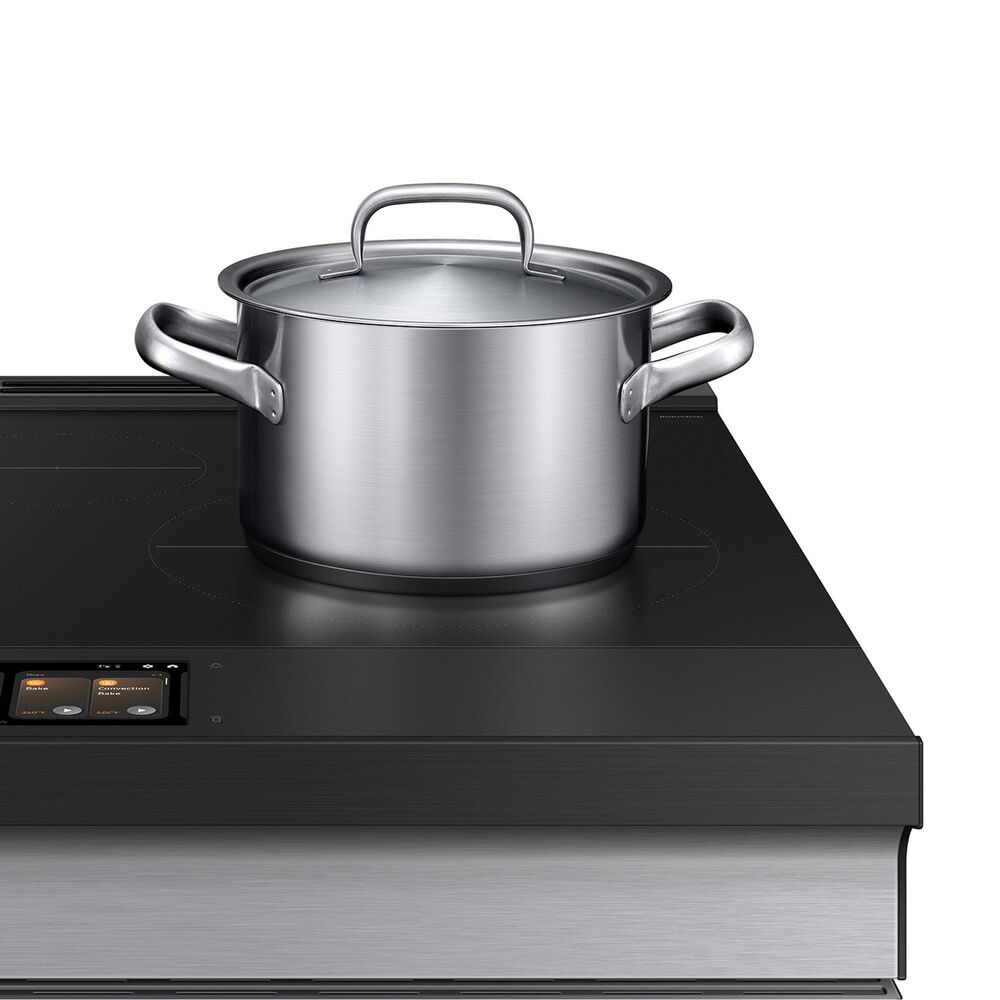 Samsung Bespoke 2-Piece Kitchen Package with 6.3 Cu. Ft. Convection Slide-In Induction Range and 2.1 Cu. Ft. Fingerprint Resistant Over-the-Range Microwave in Stainless Steel, , large