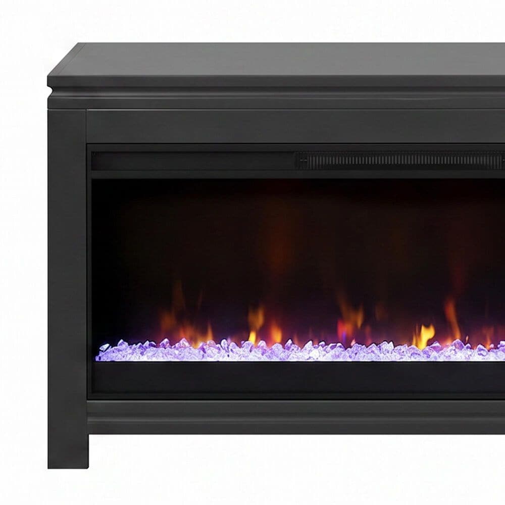Legends Home The Cove Fireplace Modular Cabinet with Fireplace Insert in Seal Skin Black, , large