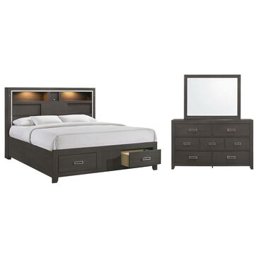 Mayberry Hill Sasha 3 Piece Queen Bedroom Set in Grey, , large
