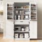 HOMLUX HOMLUX 72" Tall Farmhouse Kitchen Pantry Cabinet with 8 Door Shelves, Curved Design Storage Cabinet with 3 Adjustable Shelves, Hidden Drawer, Versatile Cupboard for Kitchen, Dining & Bathroom, White, , large