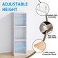 HOMLUX 3-Tier Bookcase Open Multipurpose Display Rack with Adjustable Shelves in White, , large