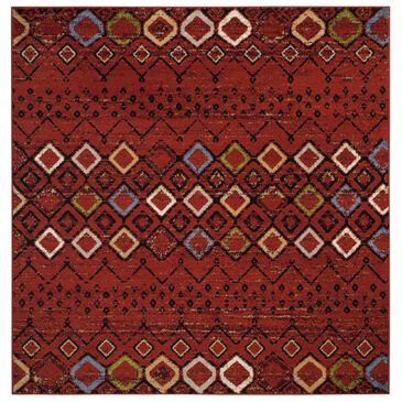 Safavieh Amsterdam AMS108D-5SQ 5"1" Square Terracotta/Multi Area Rug, , large