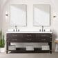 Lexora Home Norwalk 72" Double Bathroom Vanity in Brown Oak with White Quartz Top and Rectangular Sinks, , large