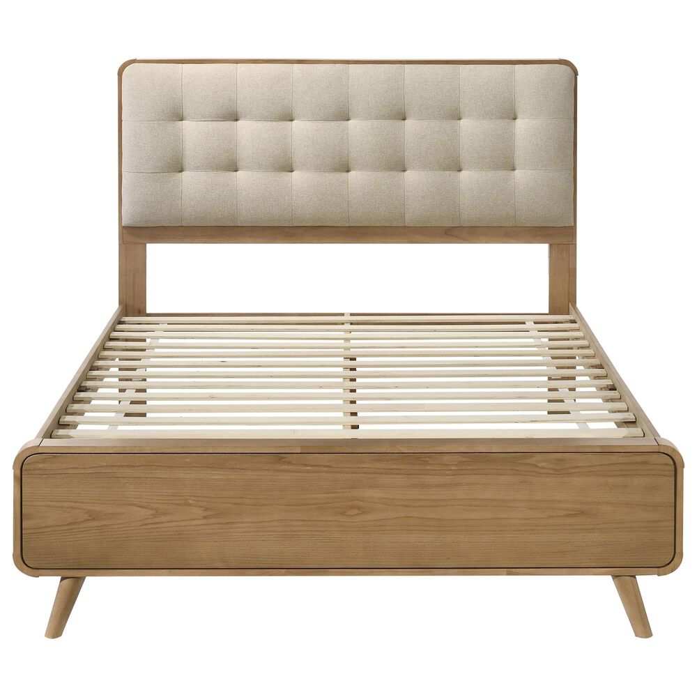 Pacific Landing Robyn California King Upholstered Platform Bed in Cool Biege and Light Ash, , large