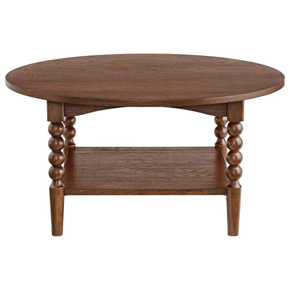 Forma & Co Turn Wood Coffee Table in Cocoa Brown, , large