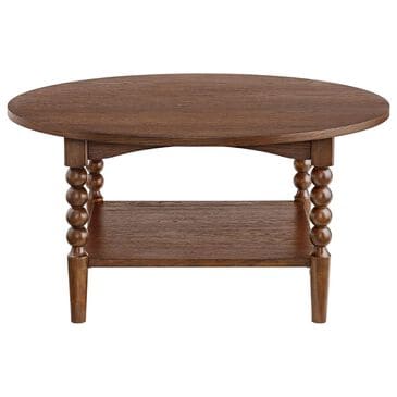 Forma & Co Turn Wood Coffee Table in Cocoa Brown, , large