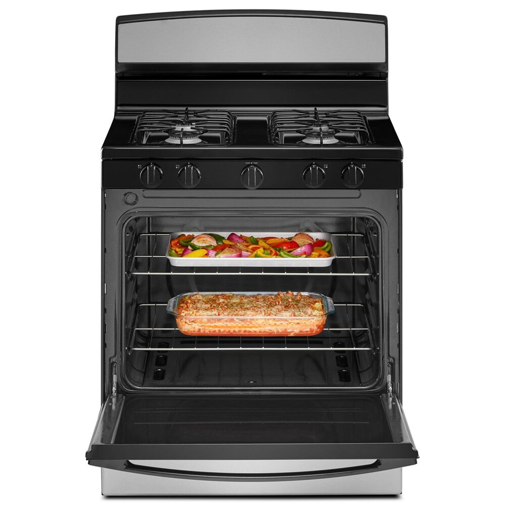 Amana 30&quot; Freestanding Gas Range with Easy-Clean Glass Door in Stainless Steel, , large