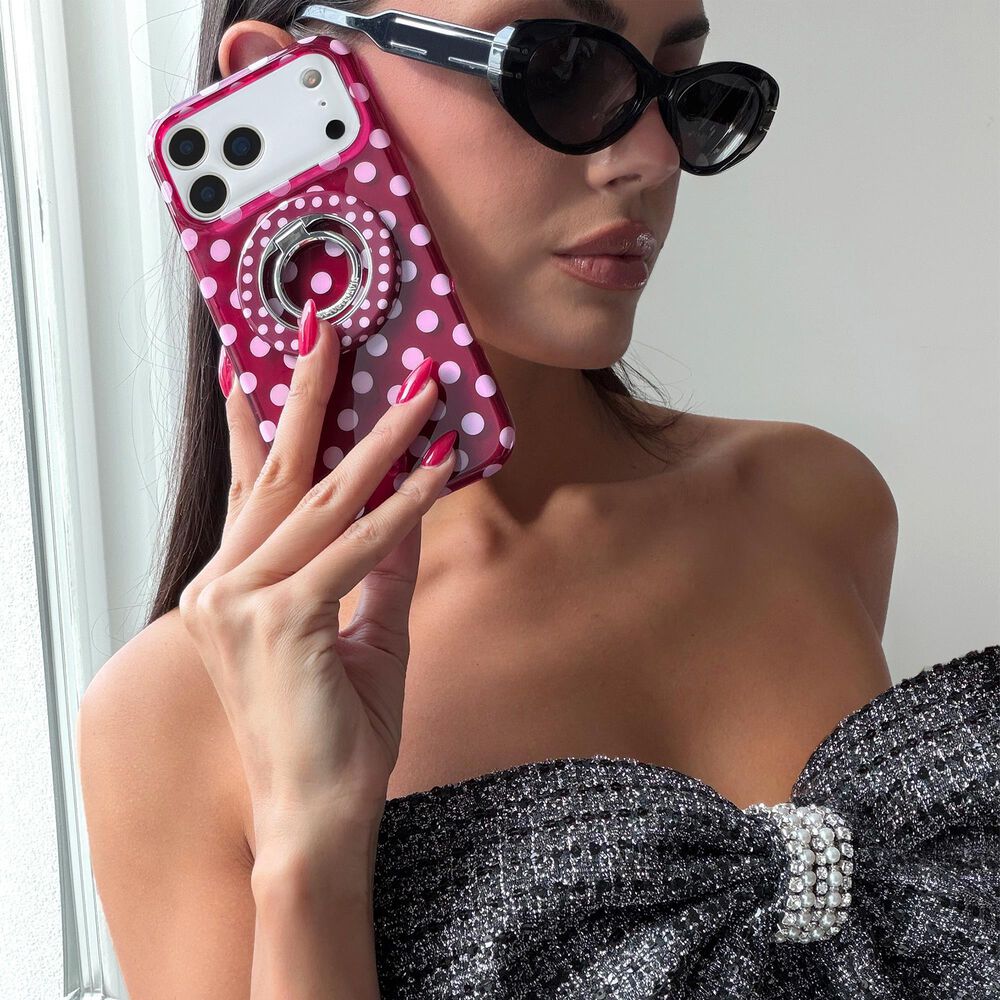 Velvet Caviar MagSafe Case for Apple iPhone 18 Pro Max/17 Pro Max in Raspberry Polka Dot, , large
