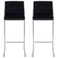 Lumisource Fuji High Back Barstool with Black Velvet in Stainless Steel (Set of 2), , large