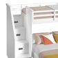 Mayberry Hill Hampton Twin Over Full Bunk Loft Bed with Staircase and Desk in White, , large