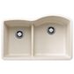 Blanco Diamond 1-3/4 Reverse Double Bowl Low Divide Kitchen Sink in Soft White, , large