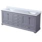 Lexora Home Dukes 80" Double Bathroom Vanity in Dark grey with 2 cm White Quartz Top and Rectangular Sinks, , large