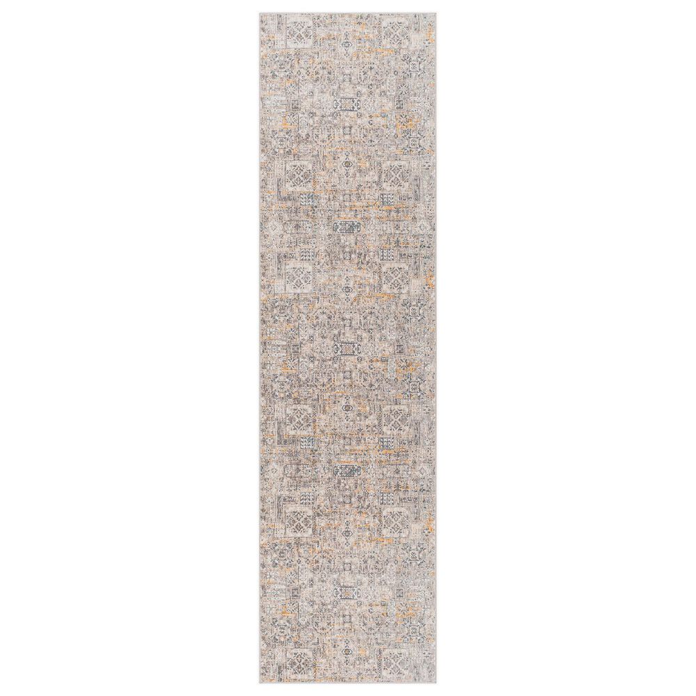 Surya Cardiff CDF-2310 Charcoal, Light Gray, Medium Gray, Camel and Blue 2&#39;7&quot; x 7&#39;3&quot; Runner, , large