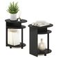HOMLUX Jaya Simple Design Oval End Table in Walnut and Black (Set of 2), , large