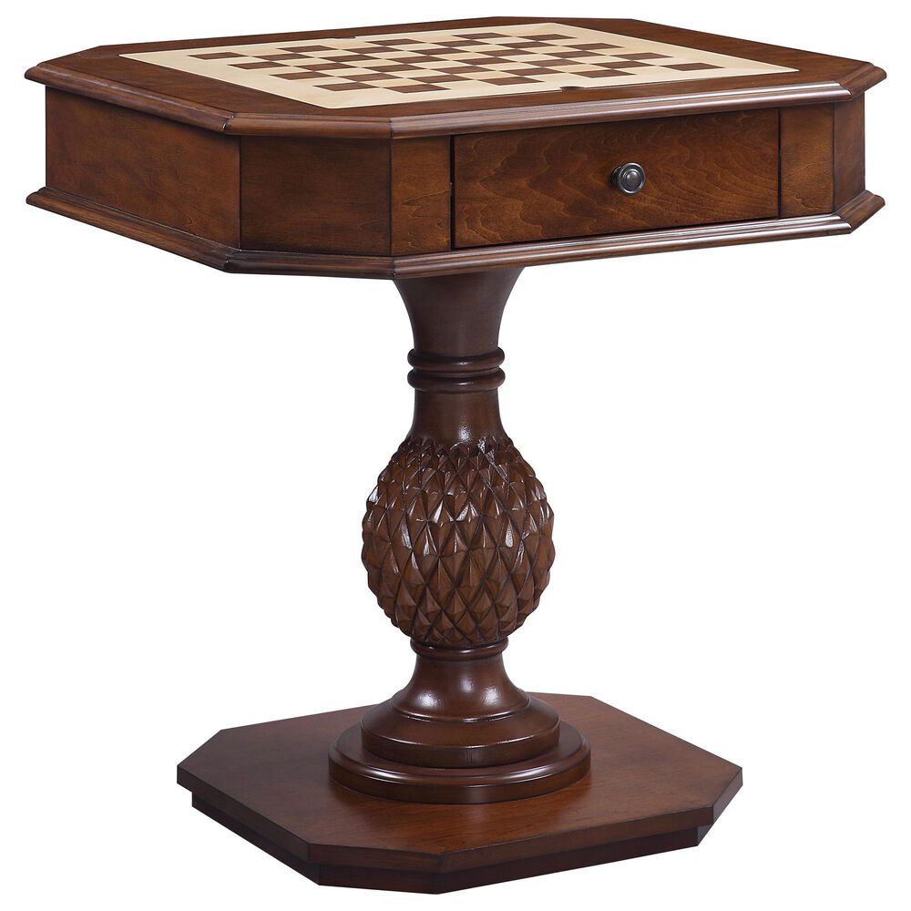 HOMLUX Bishop II 2-Drawer Game Table in Cherry, , large