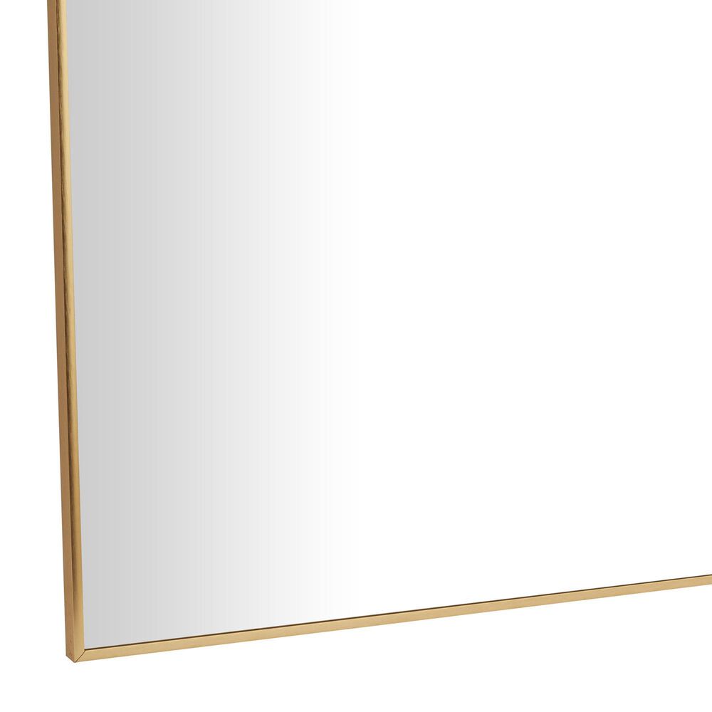 Maple and Jade 47&quot; Rectangular Metal Wall Mirror with Thin Frame in Gold, , large