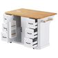HOMLUX 56" Kitchen Island with Drop Leaf in White, , large