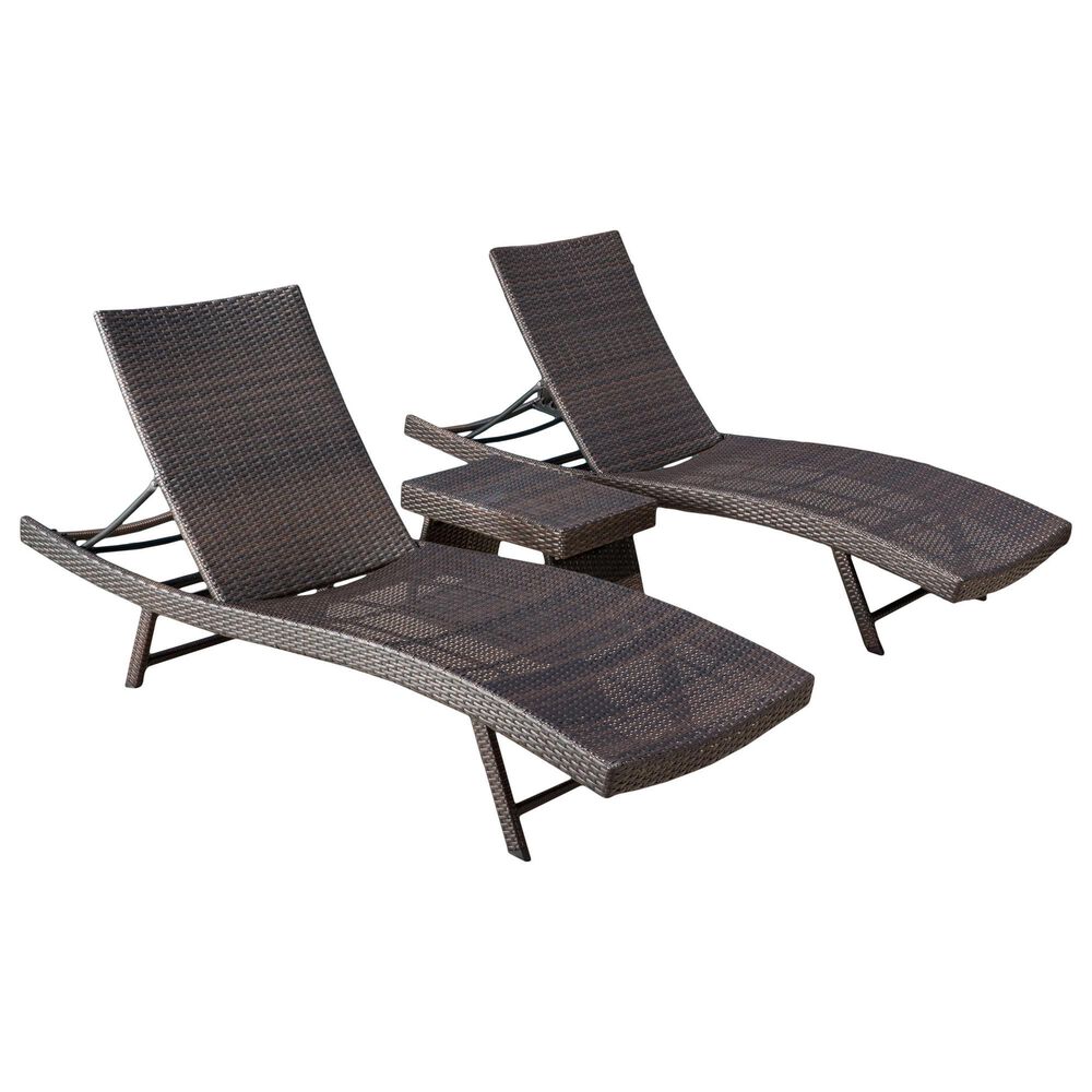 Noble House Kauai 3-Piece Patio Lounge Set in Multi-Brown, , large