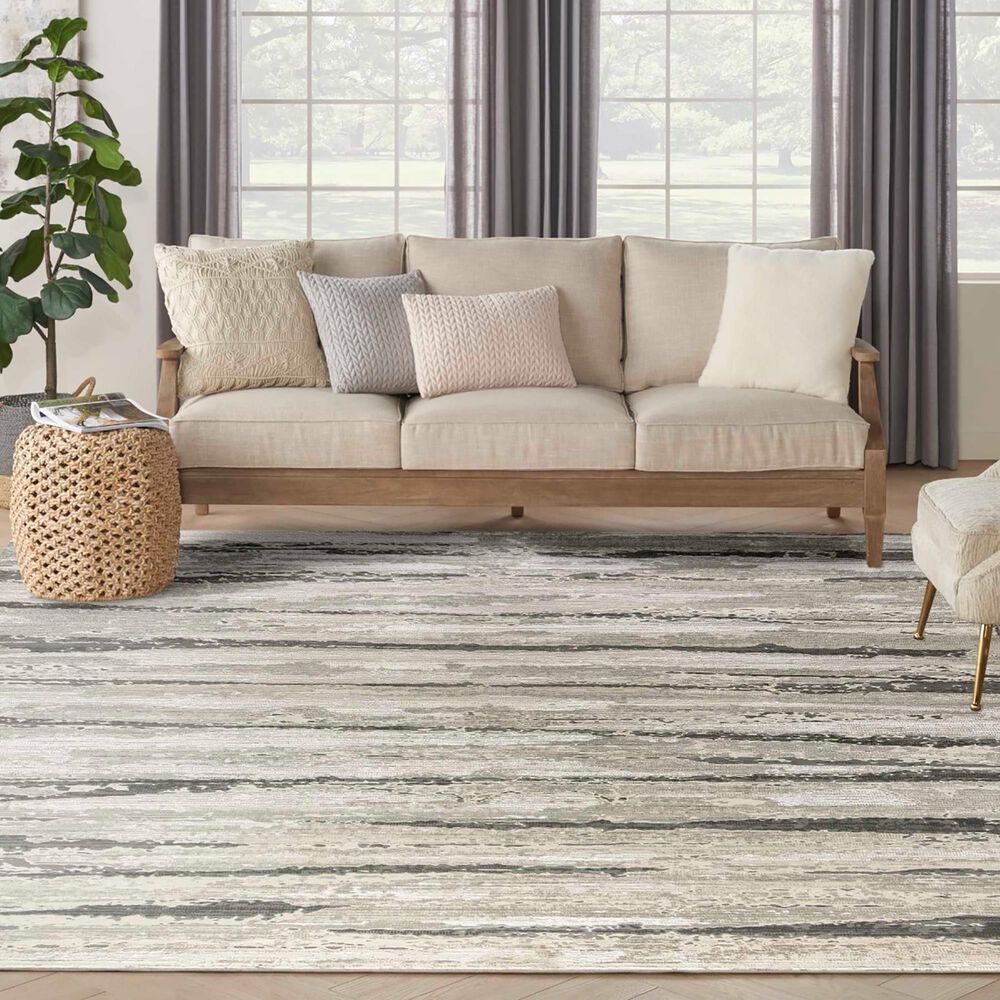 Nourison Sustainable Trends SUT03 9&#39; x 12&#39; Ivory and Multicolor Area Rug, , large