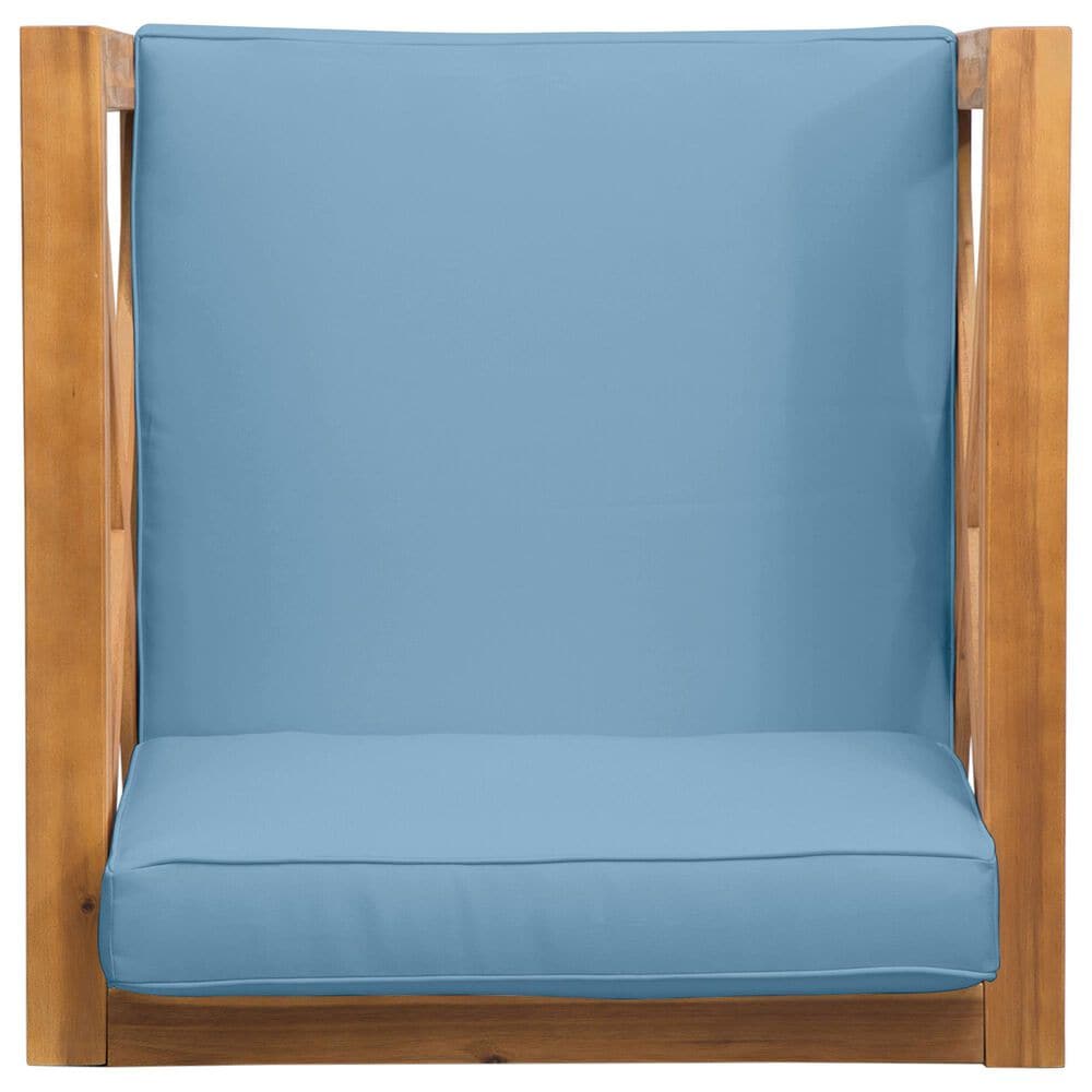 Hearth and Haven Brava Outdoor Club Chair with Cross-Back Design in Blue, , large