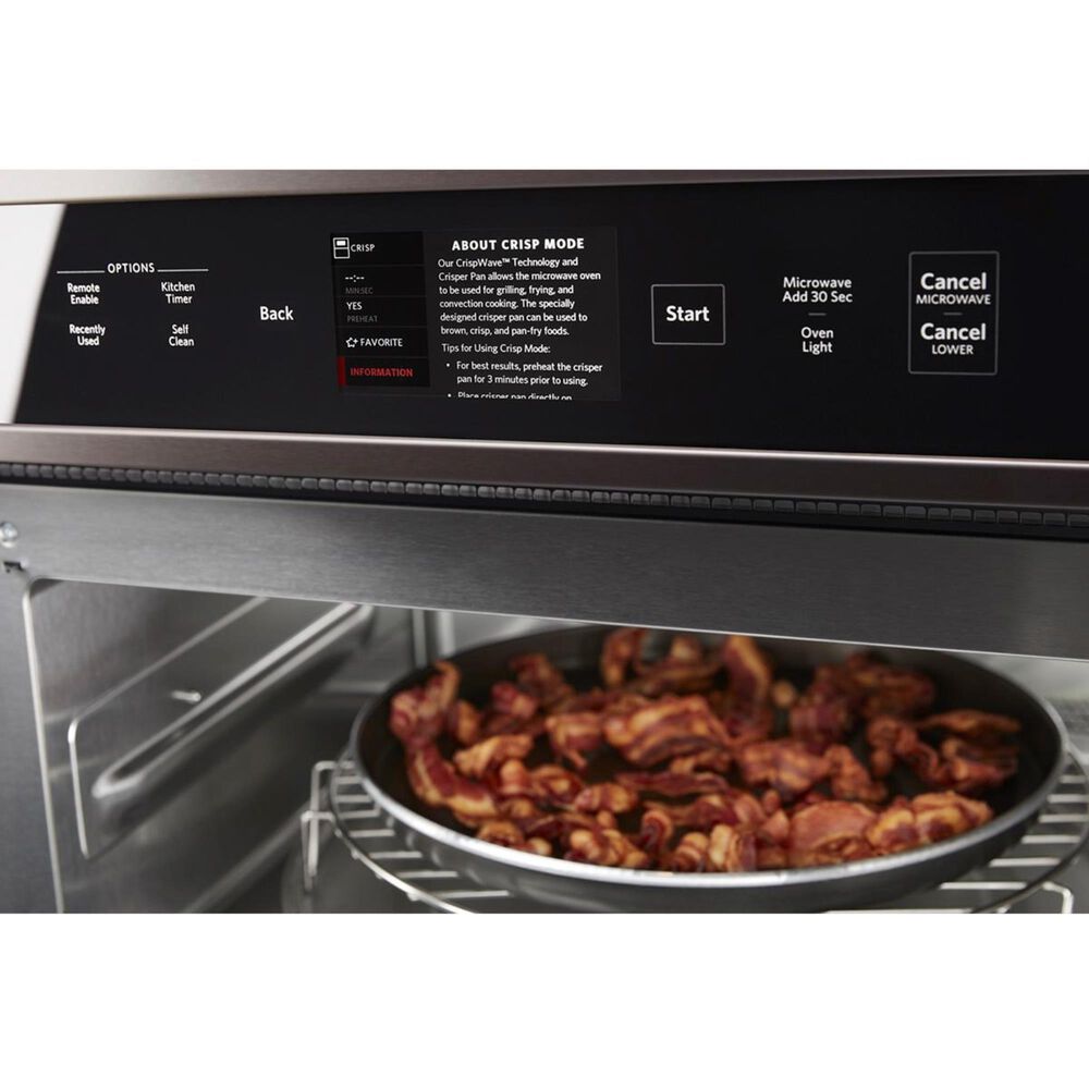 KitchenAid 30" Wall Oven with Microwave Combo Smart in Black Stainless