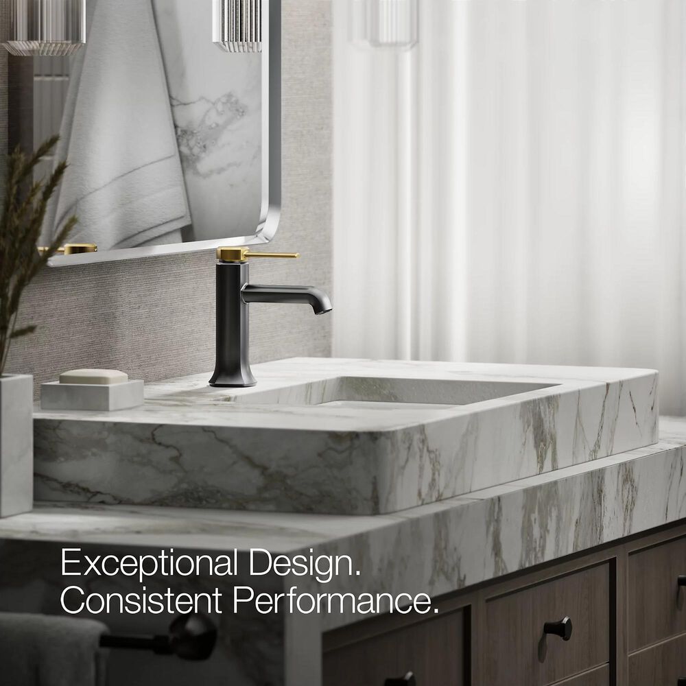 Kohler Occasion Single-Handle Bathroom Sink Faucet in Matte Black and Brushed Moderne Brass, , large