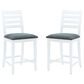Linon Home Decor Flynn 22" Counter Stool with Charcoal Grey Cushion in White (Set of 2), , large